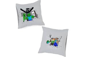 Jay Franco Minecraft Fight Back100% Baumwolle Kissenbezüge im 2er-Set 80x80 cm