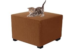 ZEAINK Stretch Ottomane Hockerbezug Quadratisch Schonbezug 60x60/40x40/50x50 Jacquard Fußhocker Bezug Ottomane Abdeckung Überzug Hocker Protector Waschbar Hockerabdeckung ( Color : #10 , Size : 60x60x40cm )