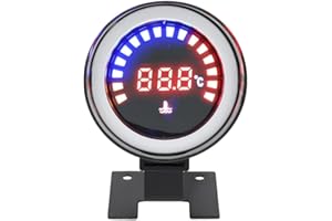 Water Temp Gauge, DriSentri 2 Inch 52mm Round Led Digital 12V Universal Water Temperature Gauge Meter with Sensor for Car Truck Vehicle
