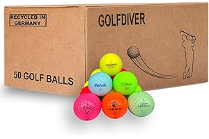 GOLFDIVER - 50 Bunte Golfbälle | Lakeballs | Golfbälle | im Netzbeutel