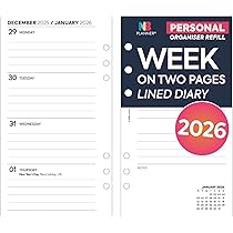 Filofax Agenda Inglese 2025, Formato A5, Mese Su Due Pagine - Agenda