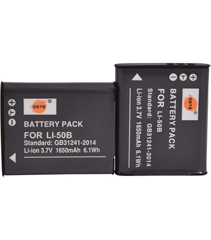 2 Batteries Rechargeables Dot.Foto LB-050 3.7V/925mAh - Compatible Ricoh HZ15
