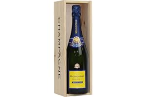 BELLEVUE WINES Heidsieck Monopole Blue Top Brut Champagne 75cl, In a Wooden Champagne Gift Box - Champagne Gift Set Birthday Gift Sets for Women, Men, Couples or Best Friend Champagne Gift Set