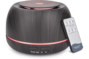 VOOLCAOO 300ML Aroma ätherisches Öle Diffuser, 8 Stunden Holz Korn Kühl Nebel Aromatherapie Diffusor mit Fernbedienung, USB-C Stromkabel, Timer, 7 Farbe Licht ändern.Duft Luft Luftbefeuchter