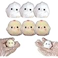 6 Pcs Taba Squishy Toys, Mini ​​Chick Stress Relief Taba Squish Toy, Yellow and White Bobo Chicken Mini Toys, Stress Relief Toys, Cute Stress Relief Toys, Stress Relief Fidget Toys for Adults Gift