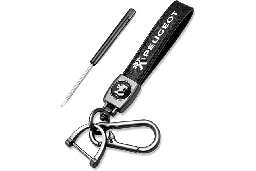 LUXOPALOPI Car Keyring, Leather Car Key chain for Men and Women Car Accessories Family Present, Car Key Fob Work Replacement for Car, SUV, Auto