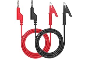 COMFORTY Lot de 2 câbles bananes rouges et noirs pour testeur de multimètre électrique