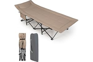 KOMFOTTEU Brandina Campeggio con Borsa Portaoggetti, in Tessuto Oxford e Metallo, Lettino da Campeggio Pieghevole 190x68x48,5 cm, Letto da Campo XL Portabile, Antiscivolo, Portato 200 kg