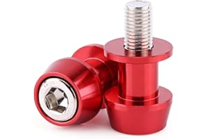 ‎ARAMOX Motorrad Schieberegler Sturzschutz, CNC Sliders Stand, 8 / 10mm Motorrad Slider Ständer CNC Aluminiumlegierung Swing Arm Spool Sliders Stehen Swingarm Bobbins(10mm-Red)