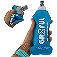 gr8ful® Soft Flask Collapsible Water Bladder Bottle | Fab for Trail Running, Marathon Swimming, Cycling, Climbing, Hiking, Gym, Kids | Lightweight, Foldable Reservoir, Reusable Hydro 350ml Blue