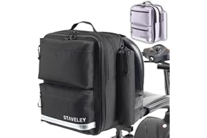 Staveley XL Expandable Mobility Scooter Bag – Large Capacity Back-of-Seat Bag for Electric & Boot Scooters (Black)