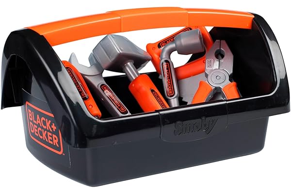 Smoby - Black+Decker - Boîte à Outils - Jouet Bricolage Enfant - 6 Outils - A Partir de 3 Ans