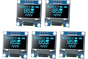 LAFVIN 5 Pcs 0.96 Zoll OLED I2C Display Modul 128x64 Pixel OLED Display Screen 1306 I2C IIC Serielle Selbstleuchtende Display Screen Board Kompatibel mit Arduino Raspberry PI Blue