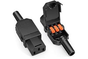 RUNCCI-YUN 2 pezzi Connettore Presa Power Femmina 3 pin IEC 320 C13 Connettore Adattatore di Alimentazione 250V AC IEC C13 (nero)