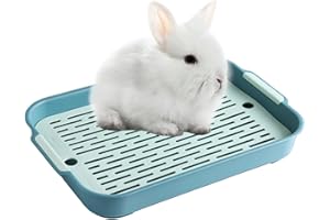 ULAWELLOR Lettiera per Coniglio Lettiera con Griglia Vassoio,Vasino per L'addestramento per Piccoli Animali,Furetto,Conigli (Verde, L)