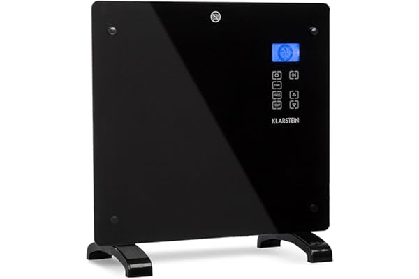 Klarstein Radiateur Electrique Mobile, Chauffage Electrique Mural 1000W à Faible Consommation d'Energie pour Maison, Salle de Bain, Convecteur, Radiateurs Electriques Silencieux, Thermostat, Roulettes