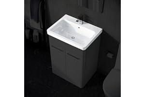 NES HOME 600mm White Ceramic Mid-Edge Basin Comes with Single Tap Hole and Overflow