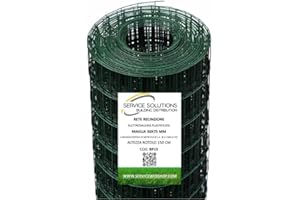 SERVICE SOLUTIONS Rete Metallica Elettrosaldata Plastificata Verde – Recinzione Giardino/Orto/Animali – Rotolo 25 m, Maglia 50×75 mm, Zincata e Plastificata Resistente per Esterni | SERVICEWEBSHOP (H150CM)