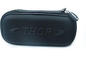 THOR-DARTS Darttasche T-Wally Thor schwarz-schwarz-Weiss, Dart Wallet mit erhabenem Thor-Schriftzug, Dartetui, Dart Case Black, Dartscase, Tasche für Darts