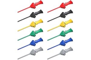 Cleqee SMD IC - Ganci di prova a clip, 12 pezzi, 6 colori, per analisi logica, controllo elettronico