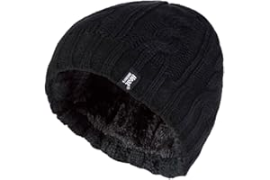 HEAT HOLDERS - Womens Thermal Fleece Lined Cable Knit Winter Beanie Hat 3.4 tog