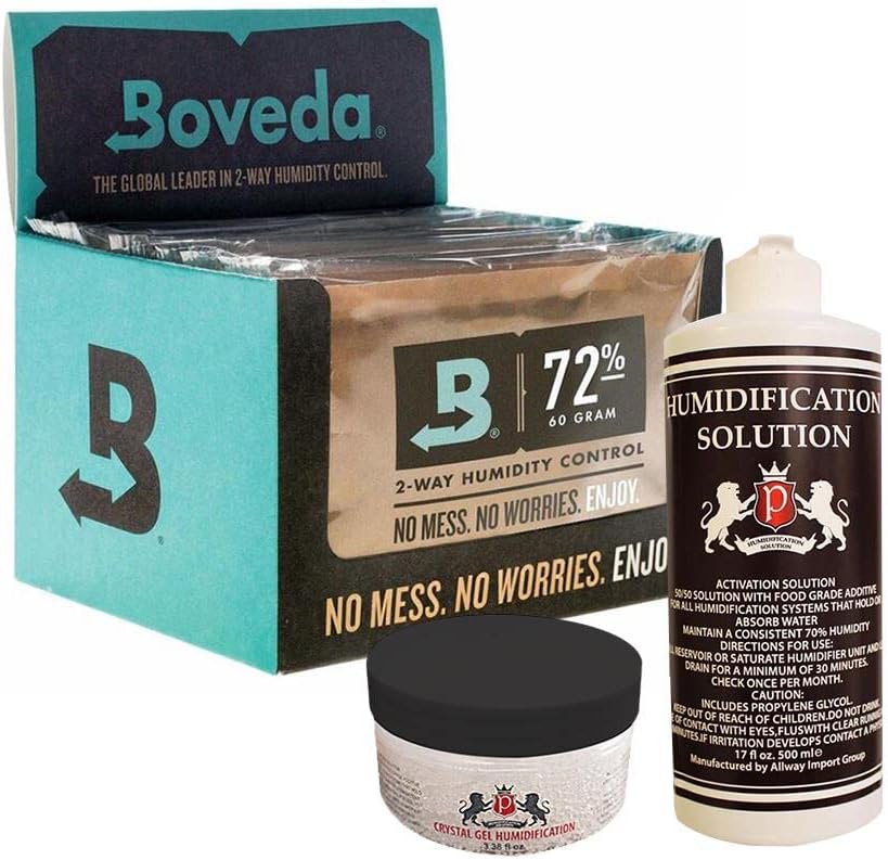 Boveda 72 60g Humidor Puro Kutusu Nemlendirici 12li Paket Saf Su ve Jel Hediyeli