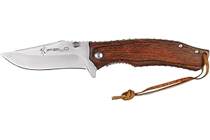 iFIELD Navaja de Madera Camper EL29037, Mango Stamina, Total 18,3 cms, Incluye cordón, Hoja de 8,5 cms, Herramienta de Camping para Pesca, Caza, Actividad Deportiva