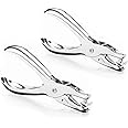 Jaimela Small Hole Punch[2 Pcs], 3mm and 6mm Single Hole Punch, for Crafts Paper Scrapbooking Card Tags, 10 Pcs Book Ring