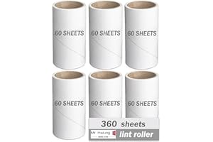 MR HSIUNG & MRS YIN 360 Sheets Lint Roller Refills - Pack of 6 Replacement Sheets for Dust Cleaning