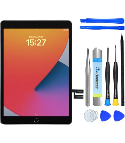 MMOBIEL Digitizer Display glas compatibel met iPad 7 2019 / iPad 8 2020 10,2 inch (zwart) touchscreen reserveonderdeel incl. gereedschapsset