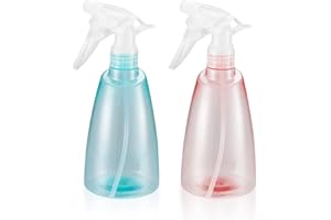 XKQYX 2 Piezas Pulverizadores de Plantas 500 ml, Botellas de Agua de Plástico, Spray Agua Botella de Pulverización Vacío para Jardín, Flores, Hogar, Limpieza de Cocina, Peluquería - Rosa/Verde