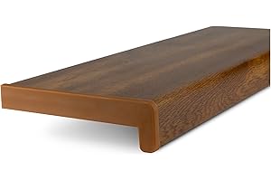 METALL- & KUNSTSTOFFHANDEL THOMAS JÄKEL TJ davanzale interno oro di quercia 10 x 60 cm/davanzale in plastica con chiusura laterale/davanzali per finestre/davanzali interni su misura PVC/davanzale per finestra