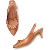 Marc Loire Women Slip on Embellished Pointed Toe Kitten Heel Pumps for Party & Formal Wear