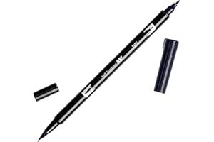 ‎TOMBOW Tombow ABT-N15 Fasermaler Dual Brush Pen mit zwei Spitzen, black