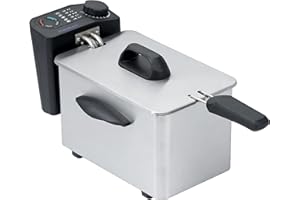 Comelec FR 3082 Freidora eléctrica, 2000 W, BlancoNegro