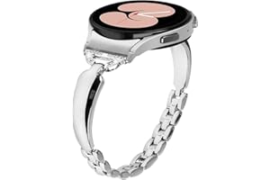 Miimall Pasek ze stopu do Samsung Galaxy Watch 7 i Watch FE (2024), metalowy pasek bez szczeliny do Galaxy Watch 6/5/4 40 mm 44 mm, 6 Classic/5 Pro/4 Classic, 20 mm zapasowy błyszczący pasek dla