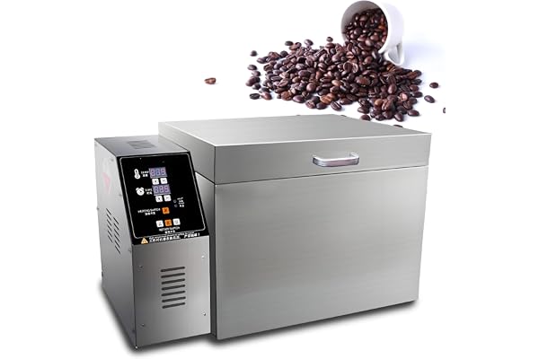 Kafferostmaskin med stor kapacitet,elektrisk kommersiell rostmaskin i rostfritt stål med digital styrning,0-999 min timer och 0-350°C termostat,för kaffebönor,nötter och torkade spannmål Type5