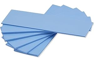 ADWITS 6 opakowań o różnej grubości 0,5 1,0 1,5 mm termoprzewodzące podkładki silikonowe o przewodności cieplnej 6,0 W/mk, miękkie bezpieczeństwo Łatwe do zastosowania dla procesora SSD CPU GPU LED IC Chłodzenie chipsetu -Niebieski