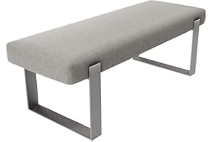 Vant Tapizado Cuarto Cama Banco - Sala & Salón Otomano - 158 kg Peso Capacidad (Tejido Polvo Lunar Gris)