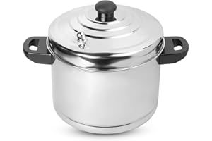 KSJONE Idli-Herd aus Edelstahl (Induktions-freundlich) mit Edelstahldeckel, Lebensmittelqualität Idli-Teller für Herd, Elektro-Topf, Insta Pot 6 Idli-Teller (24 Idlis), silberfarben