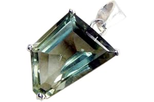 CaratYogi Pendentif en argent sterling avec améthyste verte naturelle Collier de guérison avec pierre de naissance février