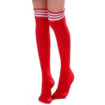 Overknee Strümpfe Gestreift – College-Style, Baumwollmix, Für Cheerleader & Casual, Gr. S/M & L