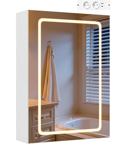 Badezimmer Medizinschrank Mit Spiegel – Aluminiumrahmen, 61x66 Cm, Verstellbare Ablagen, Oberfläche Oder Einbau