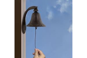 KAVSI Gusseisen Dekoration Glocke, Haus im Innen Abendessen Glocken, antike wandmontierte Dekor -Türklingel, Außentür hängende Glocke für Zuhause, Schule oder Kirche