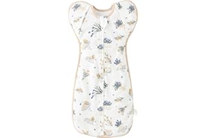 Duomiaomiao Baby Transition Swaddle Blanket, Baby Sleeping Bag with Arms Up for All Seasons, Cotton Baby Essentials for Newborn Boys Girls 0-6 Months, Little Flowers