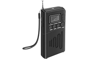 Corpower Radio Portable, FM/AM Mini Transistor Radio avec Une Excellente Réception et Une Qualité Sonore Elevée, Radio à Pile avec Connexion Timed/Casque, Adaptée à la Randonnée