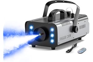 FODEXAZY Nebelmaschine, 1200W Rauchmaschinen mit Kabelloser Fernbedienung 6 RGB-LEDs Licht Smoke Machine für DJs Party Halloween Hochzeit Bühne Weihnachten & Bühnenauftritte