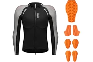 WOSAWE Veste de Protection pour Homme Respirante Chemise de Moto avec Coussins Blindés Amovibles
