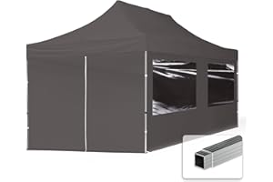 TOOLPORT Faltpavillon Faltzelt Pavillon 3x6m - 4 Seitenteile Aluminium 32mm Partyzelt 700N grau