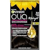 Garnier Coloration Permanente - Sans Ammoniaque - Aux Huiles Naturelles de Fleurs - Châtain Foncé Pur (3.0) - Olia